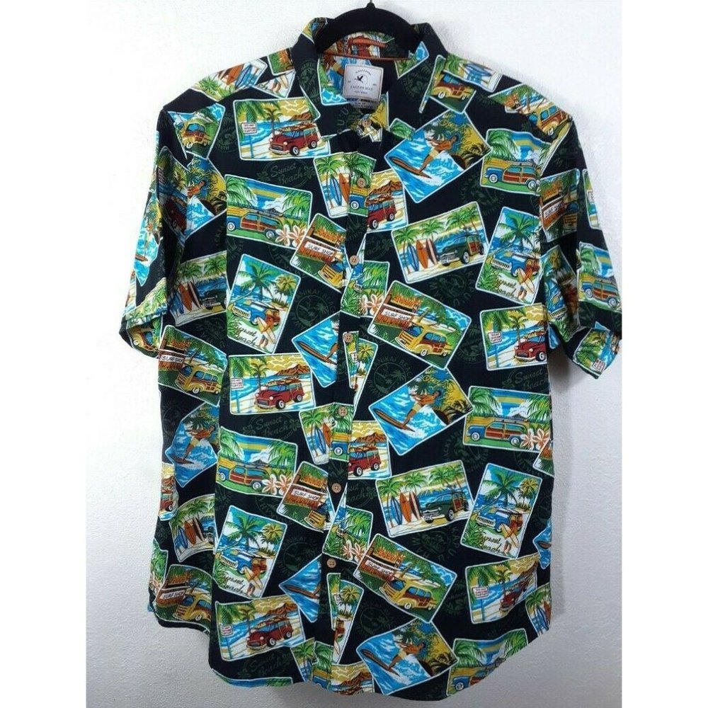 Cactus Man Sunset Beach Button Up